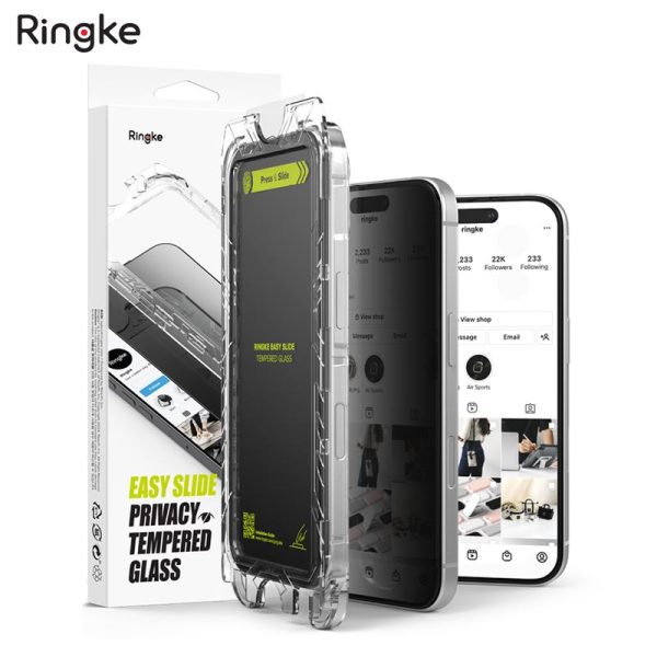 dán cường lực chống nhìn trộm iPhone 16 Pro Max Ringke Easy Slide Tempered Glass