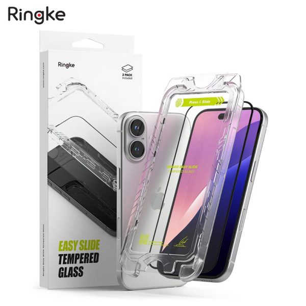 dán cường lực iPhone 16/iPhone 15 ringke easy slide tempered glass